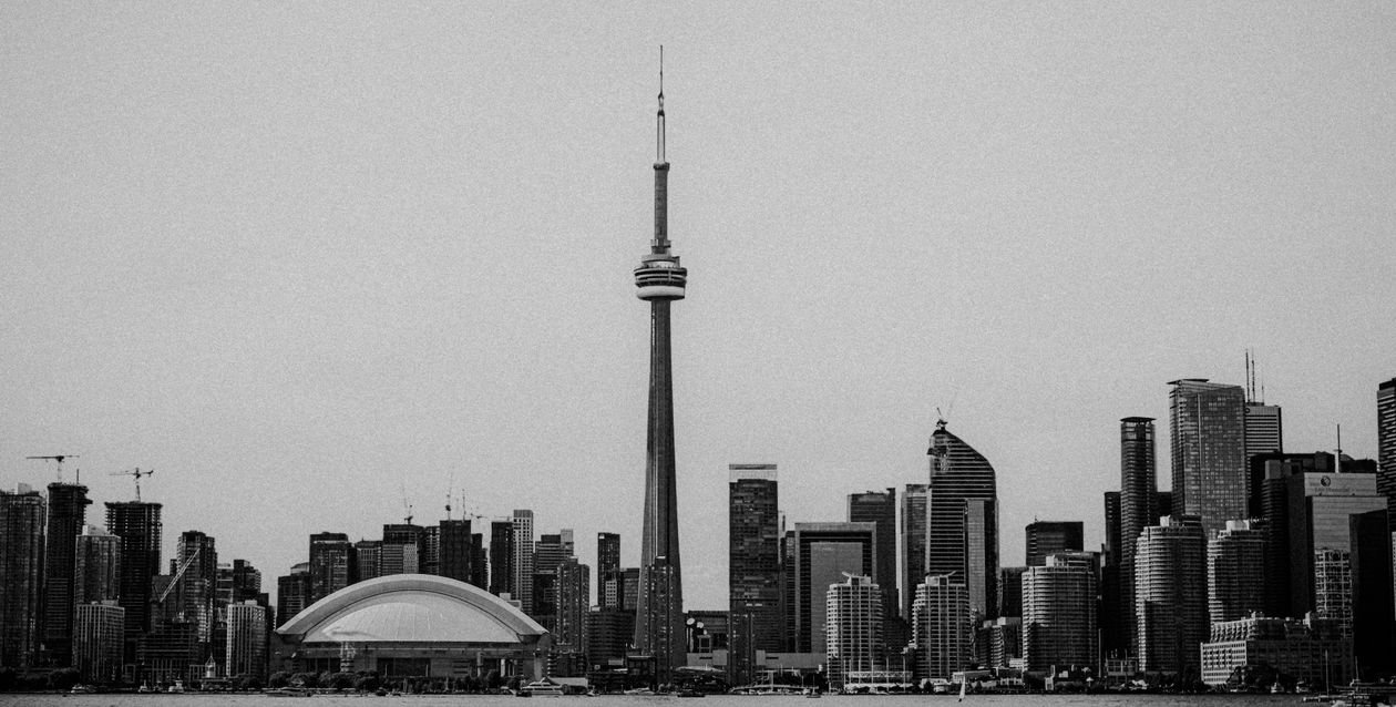 Toronto skyline black and white CN Tower - reputation management for Toronto brands
